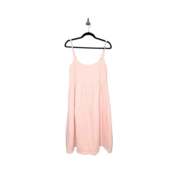 WILT Tiered Gauze Shift Dress in Peach Size XS - Picture 4 of 8